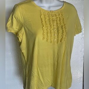 (Size L) L.L. Bean 7 button T-Shirt type blouse